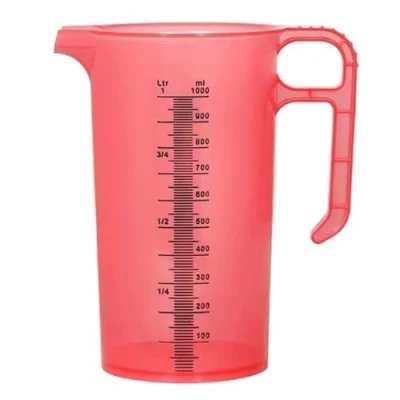Image of Pro Measures Polypropylene Measuring Jug Red 1Ltr