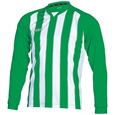 Image of Mitre Men Optimize Football Match Day Shirt Emerald/White X Large