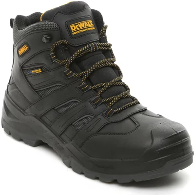 Image of DEWALT Murray Mens Safety Boot Steel Toe Cap Waterproof Leather S7 SR SC FO HRO LG UK Size 6 Black