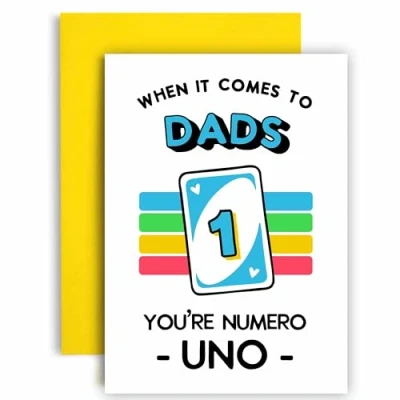 Image of Huxters Birthday Card for Dad Your Numero Uno Funny Father&#039;s Day Him 14.8cm (Dad)