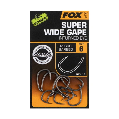 Image of Carp Hook Fox Edges Armapoint Super Wide Gape Inturned Eye #5 (10 pieces) hooks