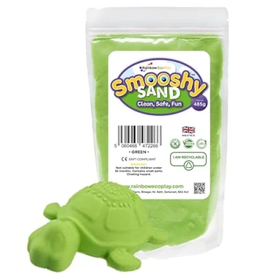 Image of Rainbow Eco Play Magic Sand Coloured for Kids Childrens Sensory Toys Natural Friendly Smooshy ASMR 485g Green