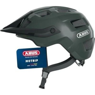 Image of ABUS MTB helmet MoTrip robust bike with height adjustable peak for mountain bikers customised fit unisex