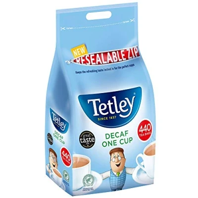 Image of Tetley One Cup Decaf Tea, Pack of 440 Tea Bags Milk Free