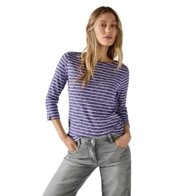 Image of Cecil Women&#039;s B322248 Striped Shirt, Mulit Lilac Melange, L