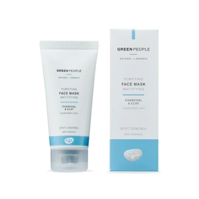 Image of GREEN PEOPLE Purifying Face Mask 50ml Natural &amp; Organic Clay Charcoal Anti Blemish Facial for Combination Spot Prone Skin SLS Free Ethyl Alcohol Cruelty Vegan, Black