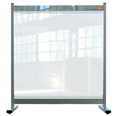 Image of Nobo Desk Screen, 1.65 m High Clear PVC Divider, Premium Plus, 770 x 860 mm, 1915547
