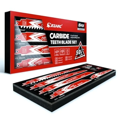 Image of EZARC Carbide Reciprocating Saw Blade Set 5PCS
