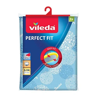 Image of Vileda Perfect Fit Ironing Board Cover, Blue, 1 Count (Pack of 1)