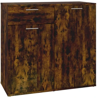 Image of vidaXL Sideboard Smoked Oak 80x36x75 cm Engineered Wood