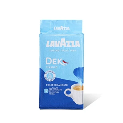Image of 12x LAVAZZA DEK Ground Italian Coffee Espresso 250g Caffeine Free!