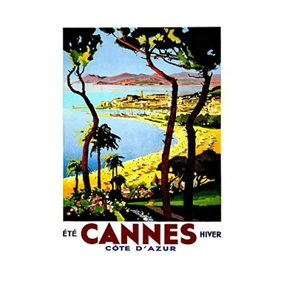 Image of Wee Blue Coo Ad Cannes Cote D&#039;azur Beach Film Festival Picture Wall Art Print
