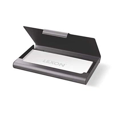 Image of Lexon Unisex&#039;s Box Aluminium Business Card Case Grey