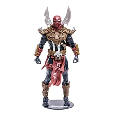 Image of McFarlane Toys, Spawn Comic Ninja Action Figure set with 22 Moving Parts, Collectible Accessories and Collectors Stand Base Ages 12+