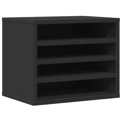 Image of vidaXL Desk Organiser Tray File Black Engineered wood