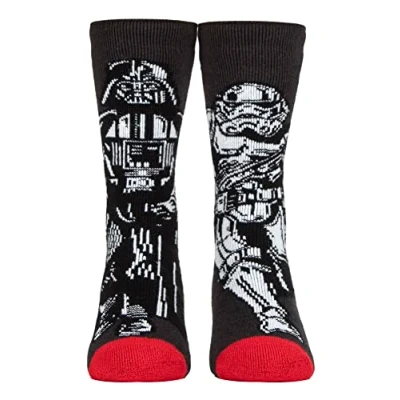 Image of HEAT HOLDERS Kids Star Wars Socks Lite Winter Novelty for Boys (9 12, Darth &amp; Stormtrooper)