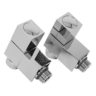 Image of WarmeHaus 15mm Designer Square Angled Radiator Valves Pair