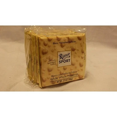 Image of Ritter Sport White Whole Hazelnuts 100 g (Pack of 5)