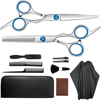 Image of Hair Cutting Scissors Stainless Steel Professional Hairdressing Scissors,11 Pcs Set,Barber ScissorsWomen Men