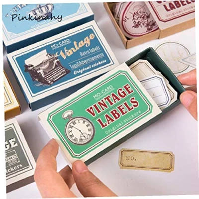 Image of 60 Pcs Vintage Writable Paper Stickers Decoration Album Diary Scrapbooking Label Stationery