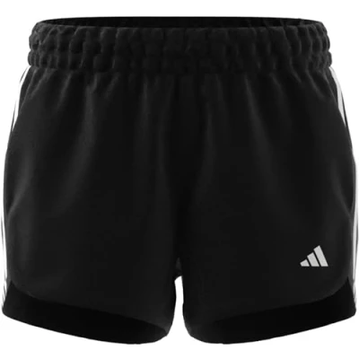 Image of adidas Women&#039;s Pacer Training 3 Stripes Woven Mid Rise Shorts, Black/White, S