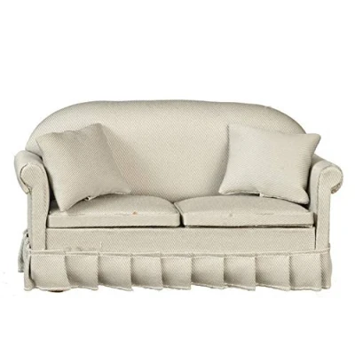 Image of Melody Jane Dolls House Chic Grey Classic Modern Sofa Miniature 1/12 Living Room Furniture