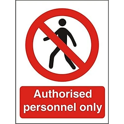 Image of Seco Authorised Personnel Only Sign, 150mm x 200mm 1mm Semi Rigid Plastic
