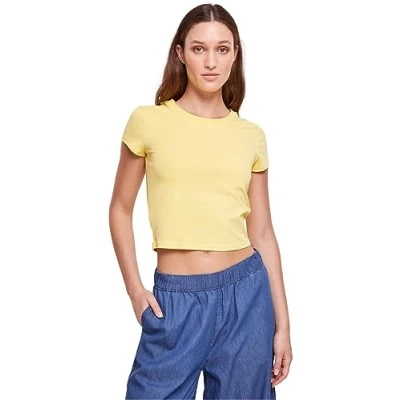 Image of Urban Classics Stretch Jersey Cropped TEE Basic Tshirt, Women&#039;s, Size: Large, Vintagesun