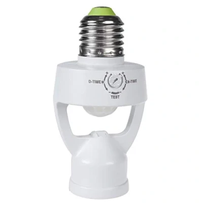 Image of Maclean MCE233 Lampholder with Motion Sensor and Twilight E27 Socket Adapter Detection Range 360 ​​ Automatic Lighting (Motion Sensor)