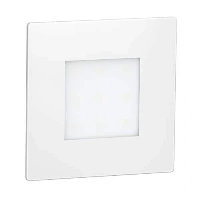 Image of ledscom.de 6 LED Staircase Light/recessed Wall Light FEX for Indoors and Outdoors, Angular, White, 85 x 85mm, Blue