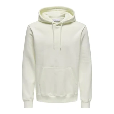 Image of ONLY &amp; SONS Men&#039;s Onsconnor Reg Sweat Hoodie Noos, Cloud Dancer, XS