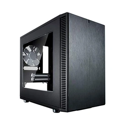 Image of Fractal Design Nano S Window Mini Tower Computer Case ITX Optimized for High Airflow and Silent Computing with ModuVent Technology,2x Dynamic X2 GP 14 Fans included Black