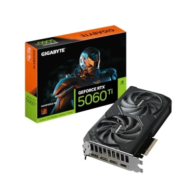 Image of Gigabyte GeForce RTX 5060 Ti WINDFORCE 8G Graphics Card 8GB GDDR7, 128bit, PCI E 5.0, 2572MHz Core Clock, 3 x DisplayPort, 1 HDMI, GV N506TWF2 8GD