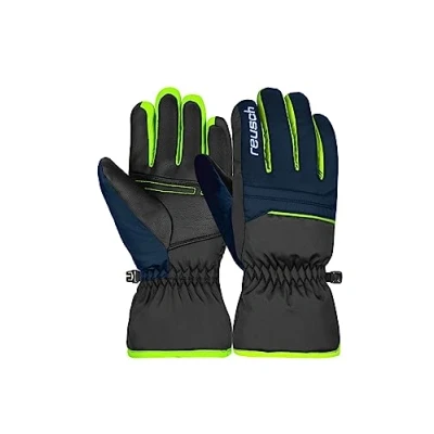 Image of Reusch Unisex youth Alan Junior Warm, Windproof, Extra Breathable Children&#039;s Gloves, Black Blue Green, 5