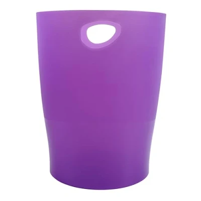 Image of Exacompta Ref 45319D Ecobin Waste Paper Bin 263 x 335mm in Size, Large Capacity of 15 Litres, Easy Clean Interior Translucent Purple