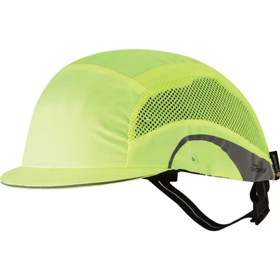 Image of JSP HardcapAerolite Premium Lightweight Baseball Style Bump Cap with EN 812 Protection for Bumps and Scrapes to the head 2.5cm micro Peak Hi vis Yellow (AAG000 001 500)