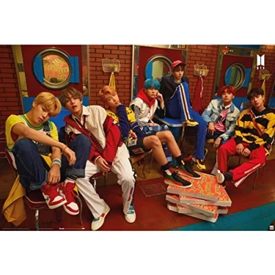 Image of Grupo Erik BTS Poster Black and White 61 x 91 cm Multi Coloured