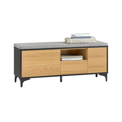 Image of Hallway Storage Bench Shoe Cabinet with Seat Cushion,FSR175 N Sobuy
