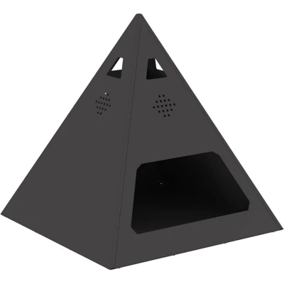 Image of vidaXL Fire Pit Pyramid Black 50x50x51 cm Steel
