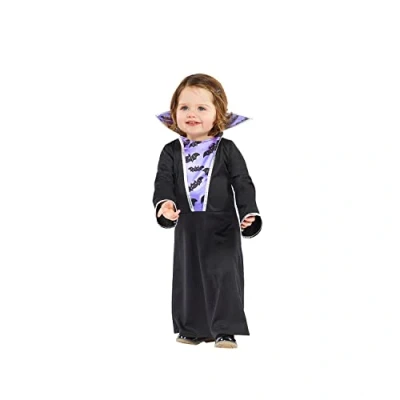 Image of Amscan 9914752 Childs Gothic Violet Vampiress Costume Fancy Dress Halloween Vampire Girls Kids (2 3 Years)