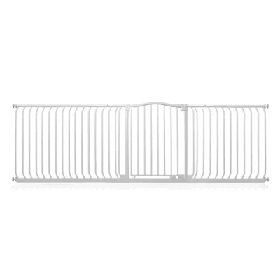 Image of Safetots Curved Top Safety Gate, 234cm 243cm, Matt White, Pressure Fit Stair Baby Gate for Doors Hallways and Spaces, Barrier, Easy Installation