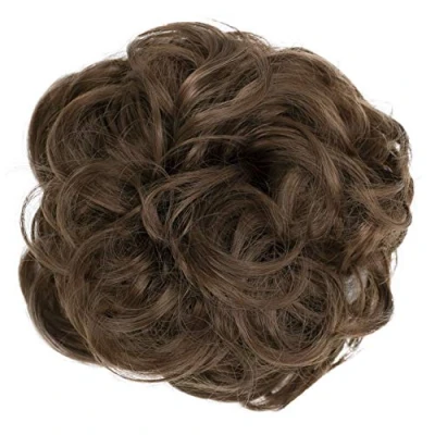Image of CAISHA Large Hairpiece Scrunchy Instant Updo Curly Messy Bun Light Brown G6E