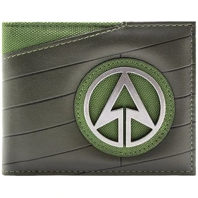 Image of DC Green Arrow Oliver Queen Archer Suit Metal Badge Wallet Bi Fold ID &amp; Card Holder,