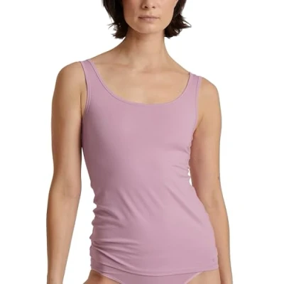 Image of CALIDA Women&#039;s Natural Comfort T Shirt, Opaque, Fragrant Lilac, 10 UK/12 UK