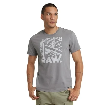 Image of G STAR Raw Men&#039;s Construction R T Shirt, Grey (Correct Winter D24685 c506 1326), S