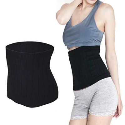 Image of YJZQ Thermal Lumbar Support Lower Back Belt Brace Cashmere Knit Stomach Kidney Warmer Abdominal Binder Waist Trimmer Band Postpartum Belly Wrap Warming C Section Surgical Recovery