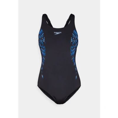Image of Speedo Womens Placement Muscleback Swimsuit, Women&#039;s, Size: 34, True navy / blue curious
