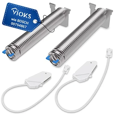 Image of VIOKS Door Hinge Spring Set Replacement for 00754867 Bosch Dishwasher Balay Neff Siemens Blue with Cable Pull