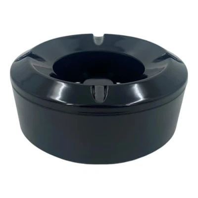 Image of Chabrias Windproof Ashtray Black Melamine 5.75&quot; Durable Cigarette for Pubs and Homes (1)