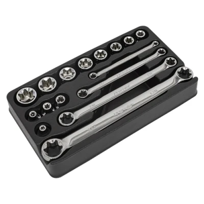 Image of Sealey Premier TRX Star* 3/8&quot;Sq Drive Socket &amp; Spanner Set 16pc